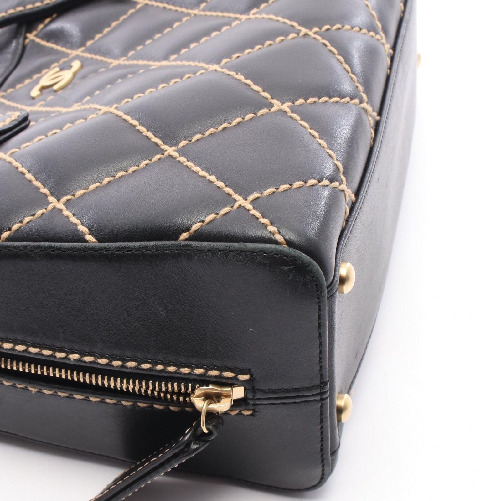 Chanel Handbag Wild Stitch Black Lambskin — view 7