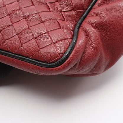 Bottega Veneta Handbag Intrecciato 2-Way Wine Red Black Leather — view 6