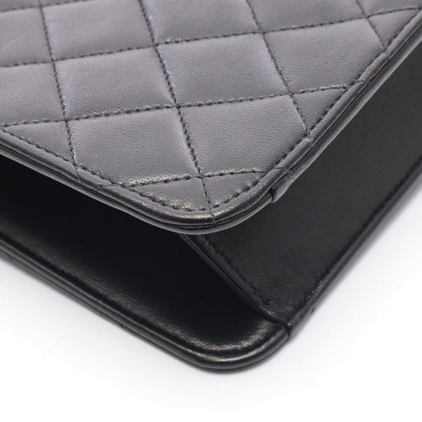 Chanel Shoulder Bag Quilted Black Lambskin Push Lock Chain — view 8