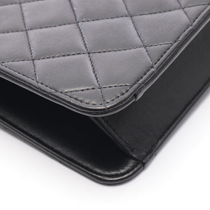 Chanel Shoulder Bag Quilted Black Lambskin Push Lock Chain — view 8