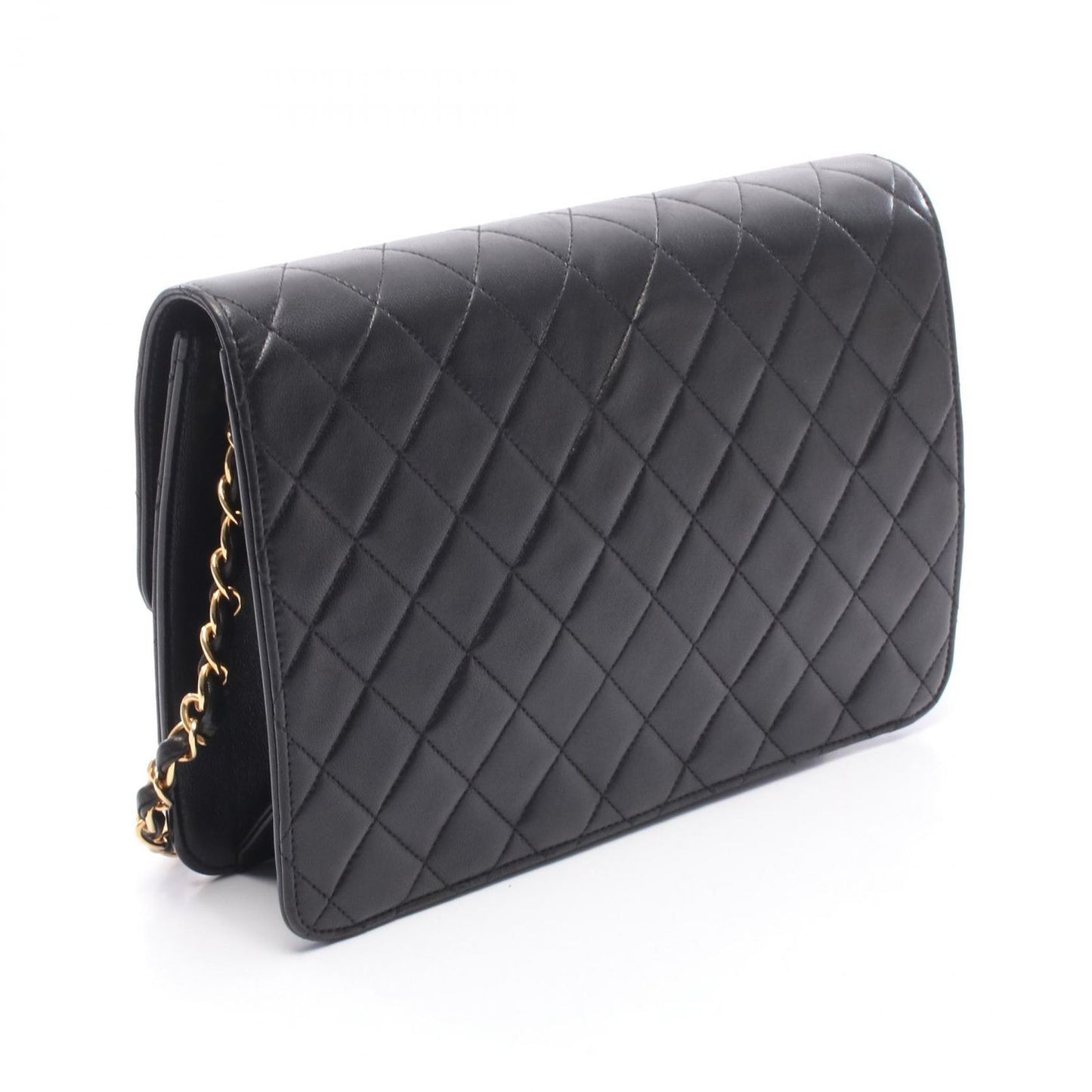 Chanel Shoulder Bag Quilted Black Lambskin Push Lock Chain — view 2