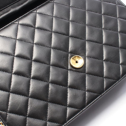 Chanel Shoulder Bag Quilted Black Lambskin Push Lock Chain — view 7