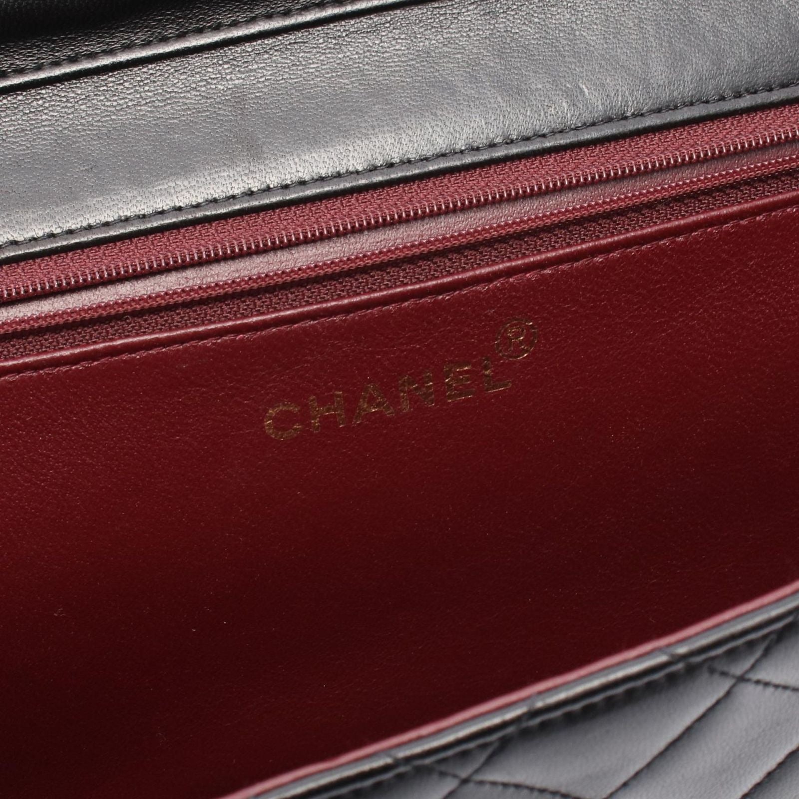 Chanel Shoulder Bag Quilted Black Lambskin Push Lock Chain — view 4