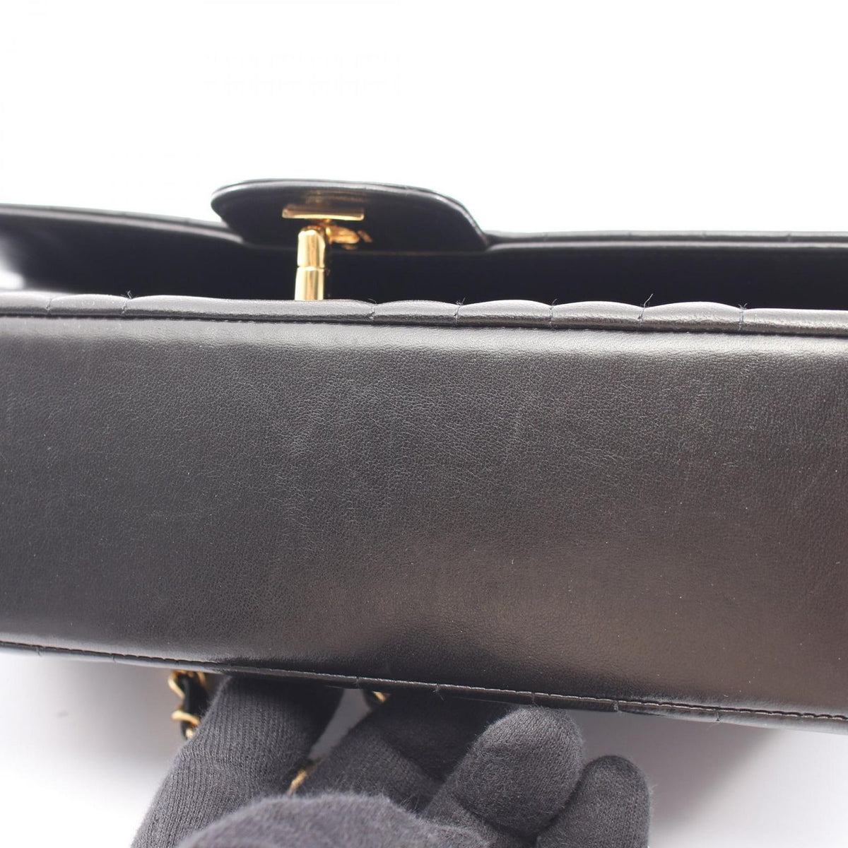 Chanel Shoulder Bag Mademoiselle Stitch Black Lambskin Chain — view 7