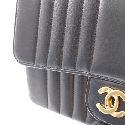 Chanel Shoulder Bag Mademoiselle Stitch Black Lambskin Chain — view 8