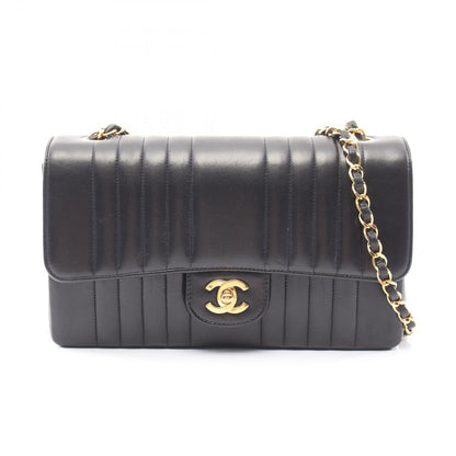 Chanel Shoulder Bag Mademoiselle Stitch Black Lambskin Chain