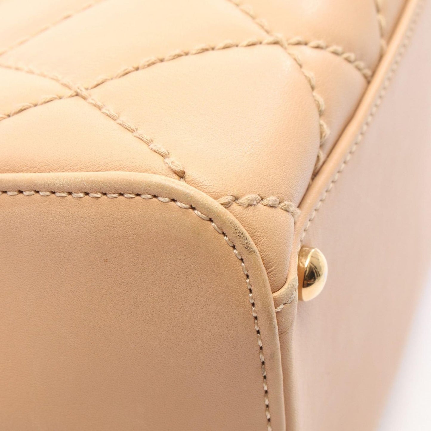 Chanel Handbag Wild Stitch Beige Leather — view 8