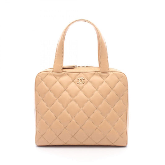 Chanel Handbag Wild Stitch Beige Leather