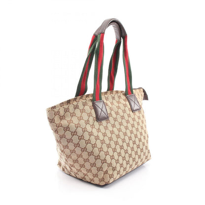Gucci Tote GG Canvas Sherry Line Beige Dark Brown — view 2