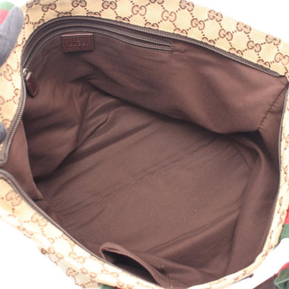 Gucci Tote GG Canvas Sherry Line Beige Dark Brown — view 3