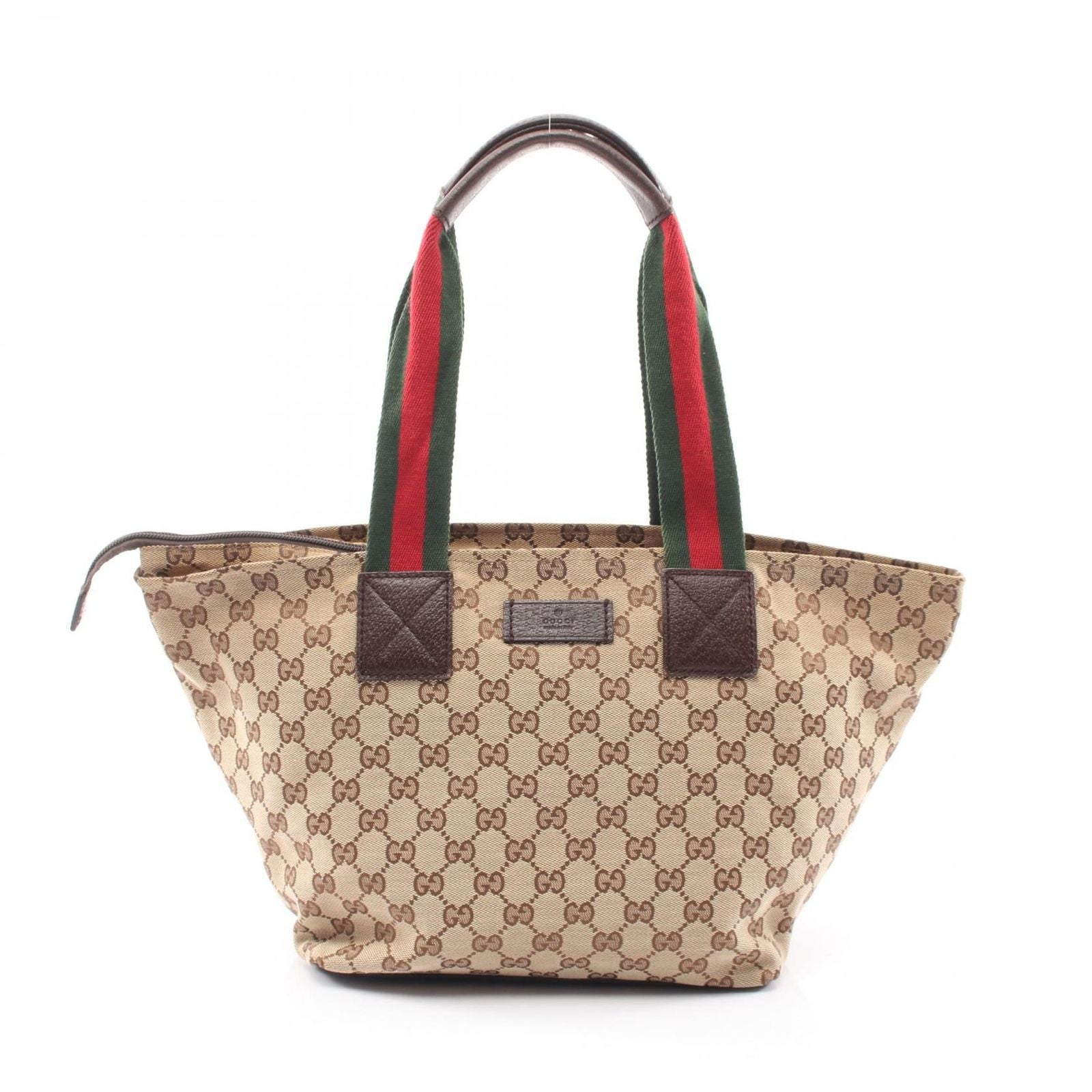 Gucci Tote GG Canvas Sherry Line Beige Dark Brown