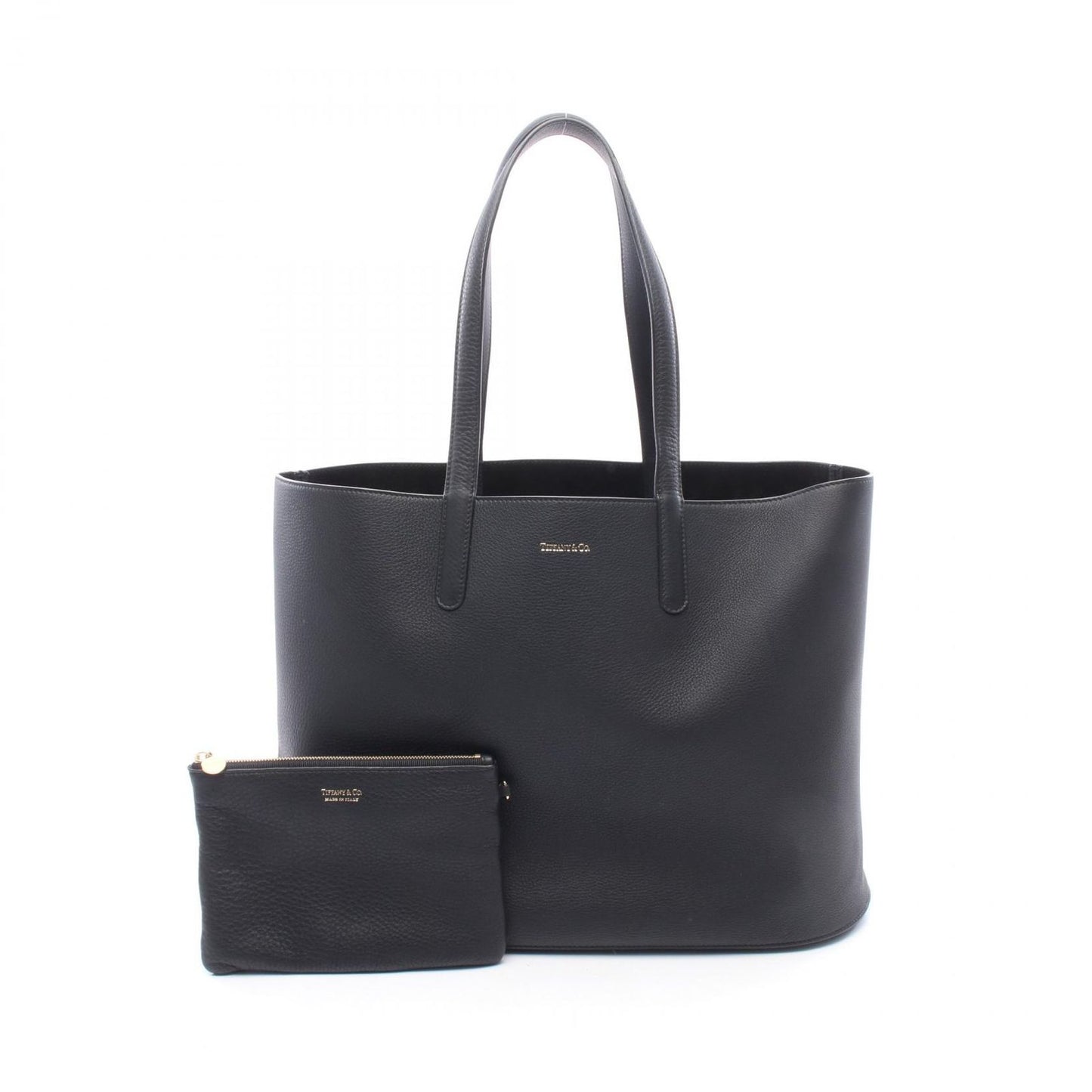 Tiffany & Co Tote Shopping Black Leather