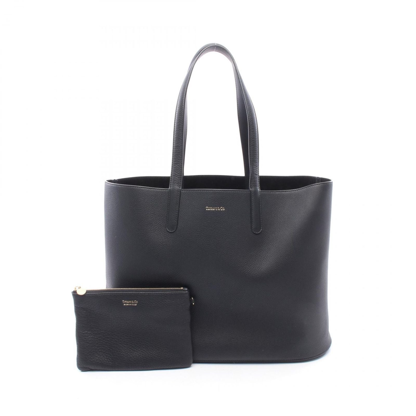 Tiffany & Co Tote Shopping Black Leather