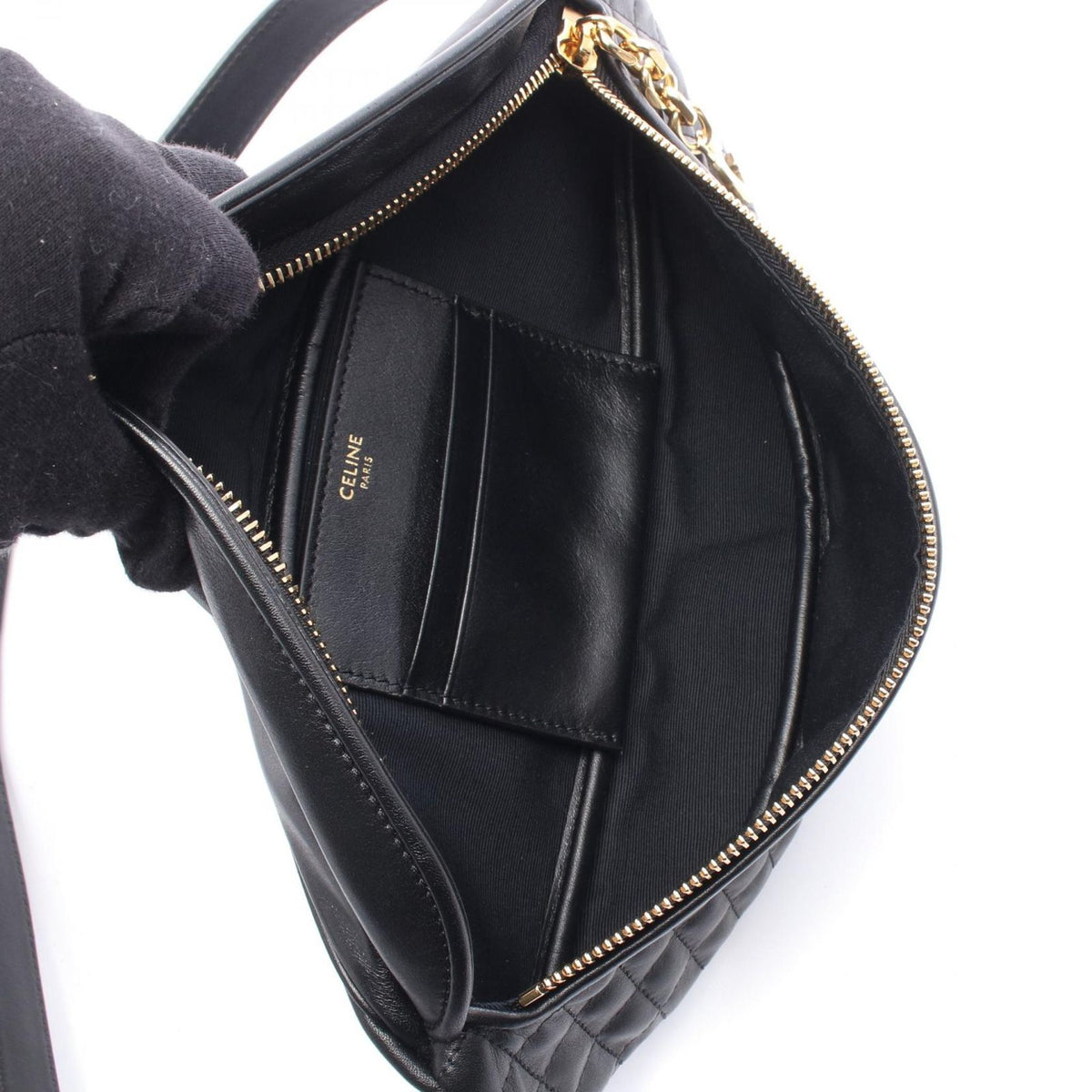 Celine Waist Bag C Charm Black Lambskin — view 3