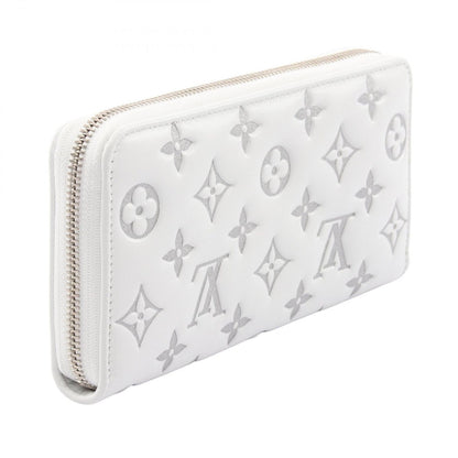 Louis Vuitton Round Wallet Zippy Monogram Coussan White Leather — view 2