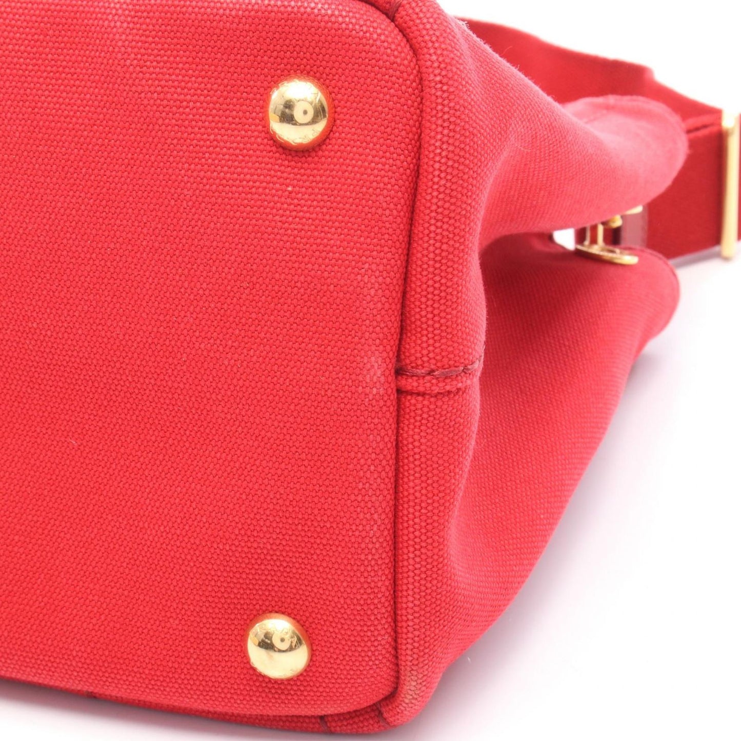 Prada Tote Canapa Mini 2-Way Red Canvas — view 7