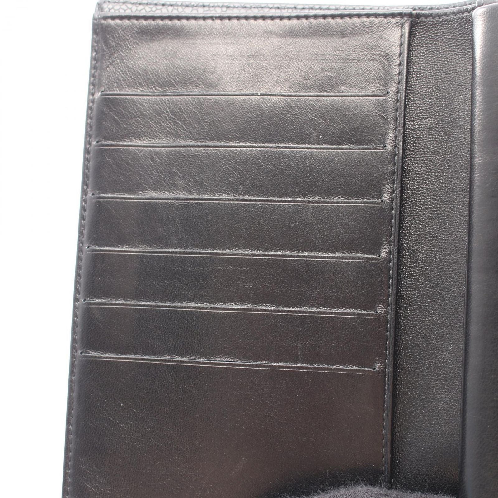 Chanel Bifold Wallet CC Logo Kiss Lock Black Caviar Leather — view 8