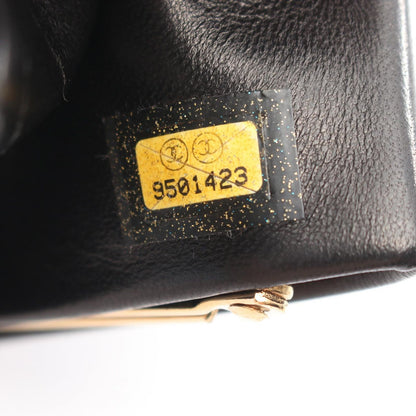 Chanel Bifold Wallet CC Logo Kiss Lock Black Caviar Leather — view 6