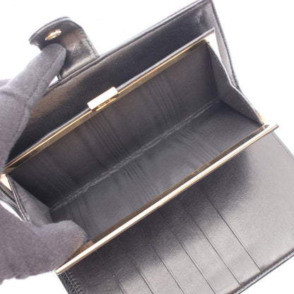 Chanel Bifold Wallet CC Logo Kiss Lock Black Caviar Leather — view 4
