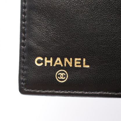 Chanel Bifold Wallet CC Logo Kiss Lock Black Caviar Leather — view 5