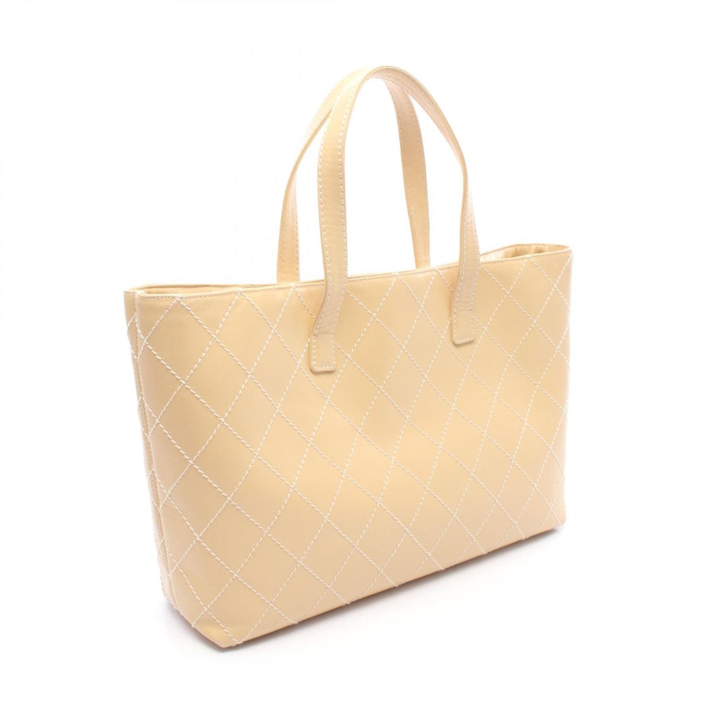 Chanel Tote Wild Stitch Beige Leather — view 2