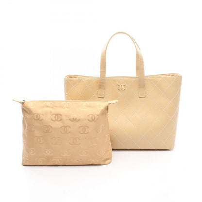 Chanel Tote Wild Stitch Beige Leather