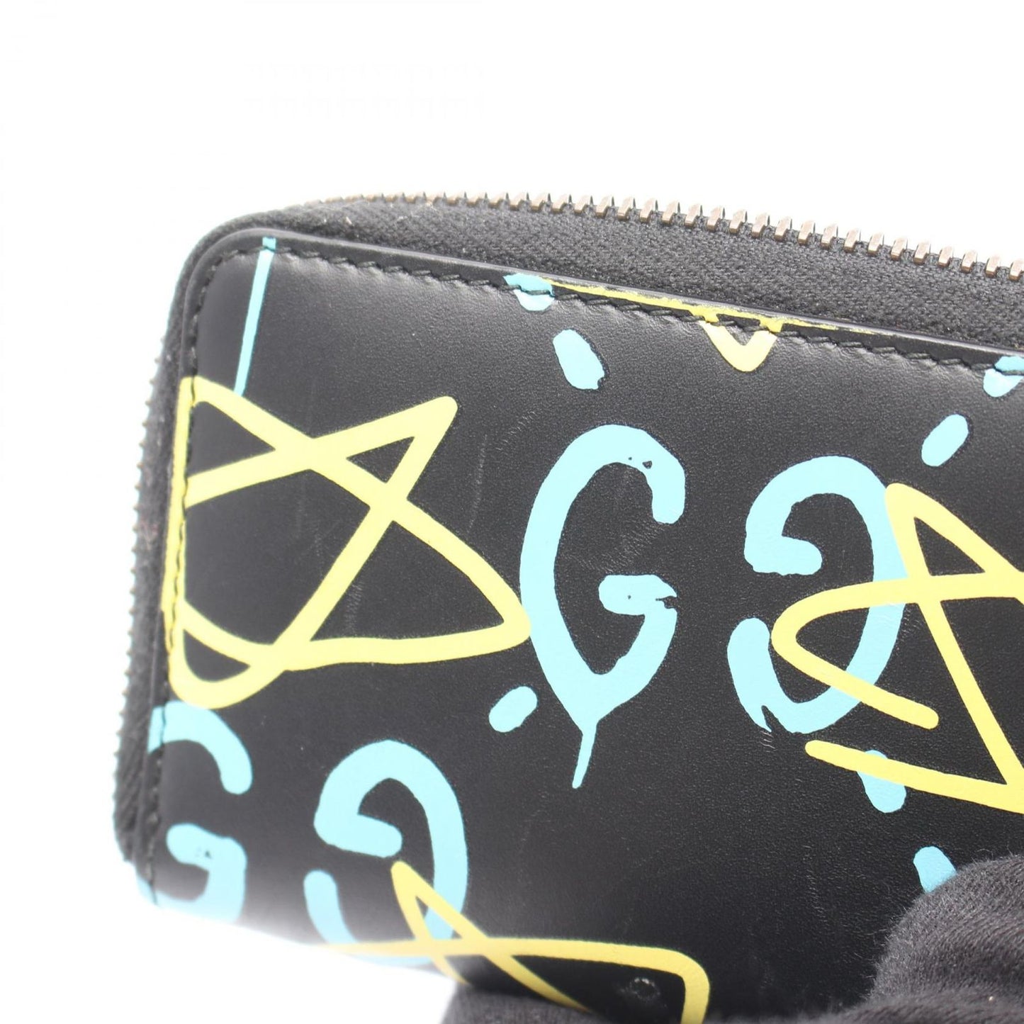 Gucci Coin Case Ghost Card Black Leather GG — view 7