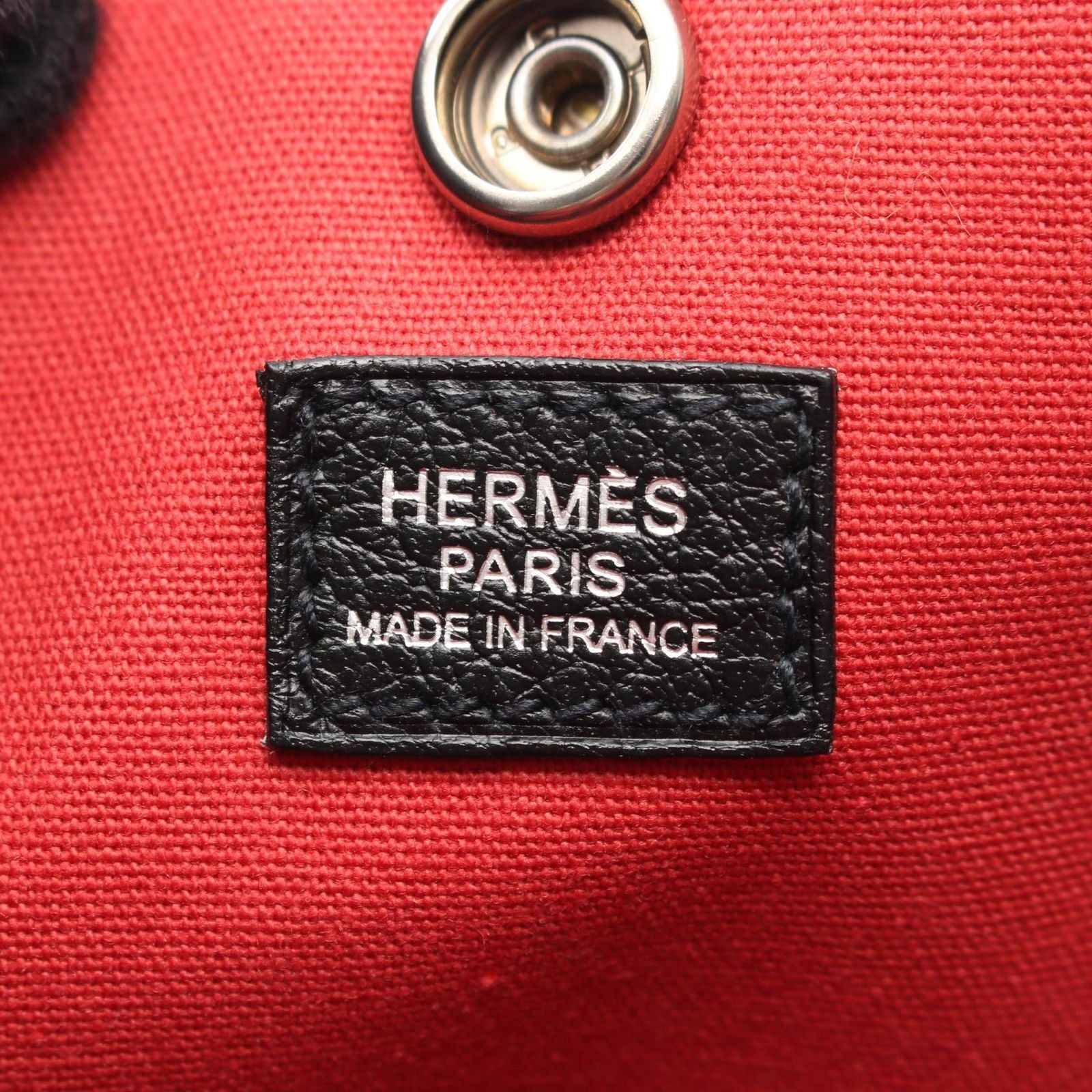 Hermes Tote Garden Party TPM Bolduc Ribbon Ecru Black Canvas Leather — view 4