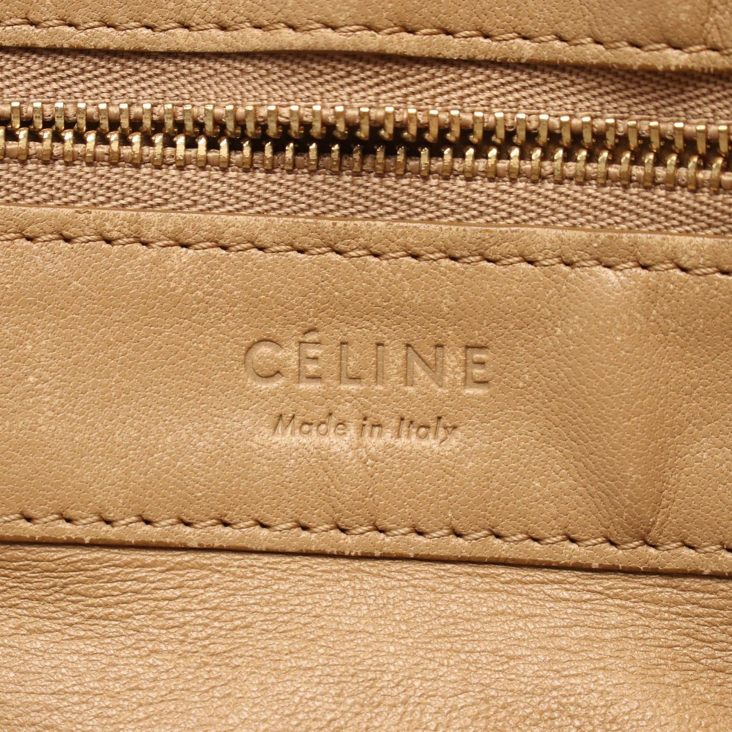 Celine Tote Horizontal Cabas Bicolor Beige Navy Leather — view 4