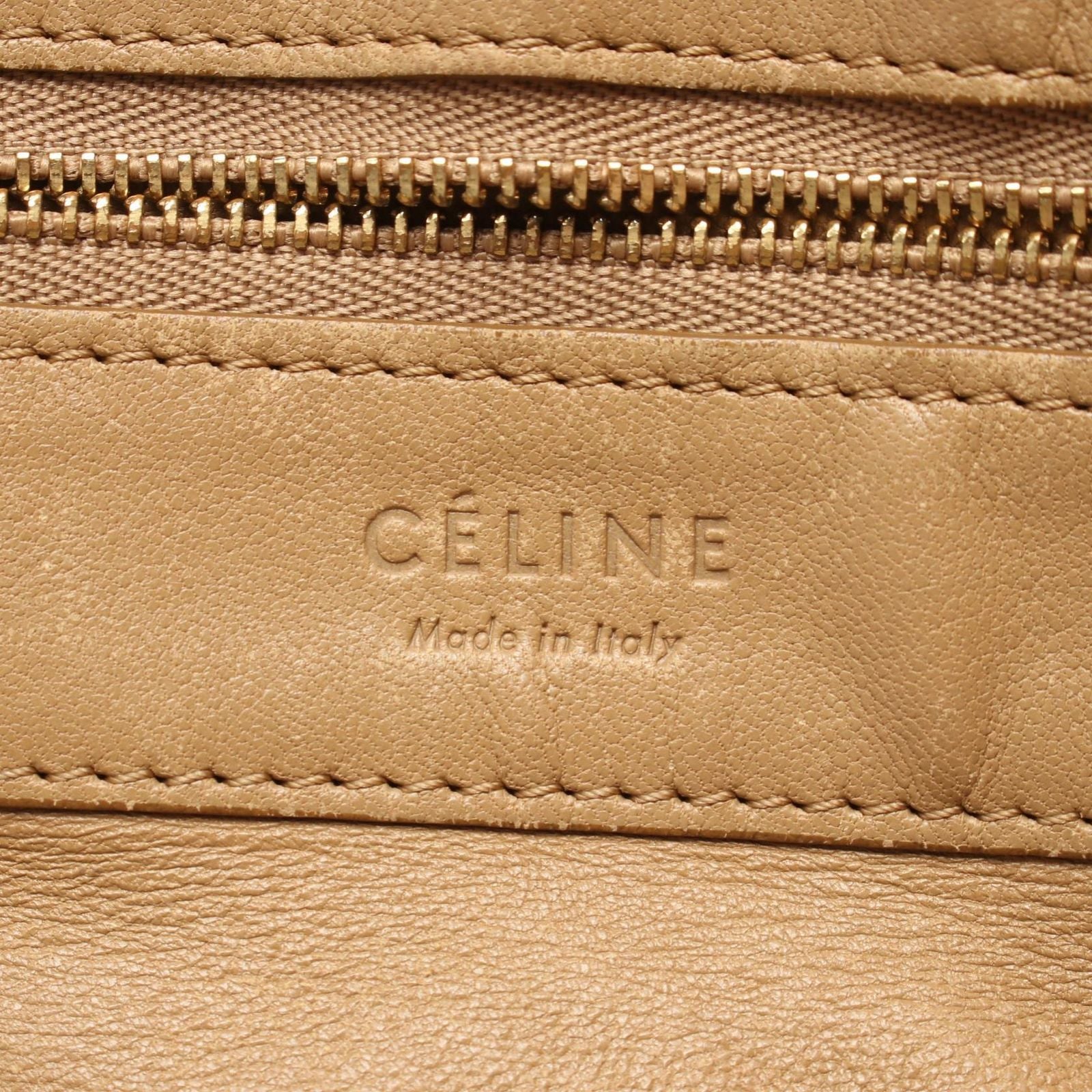 Celine Tote Horizontal Cabas Bicolor Beige Navy Leather — view 4