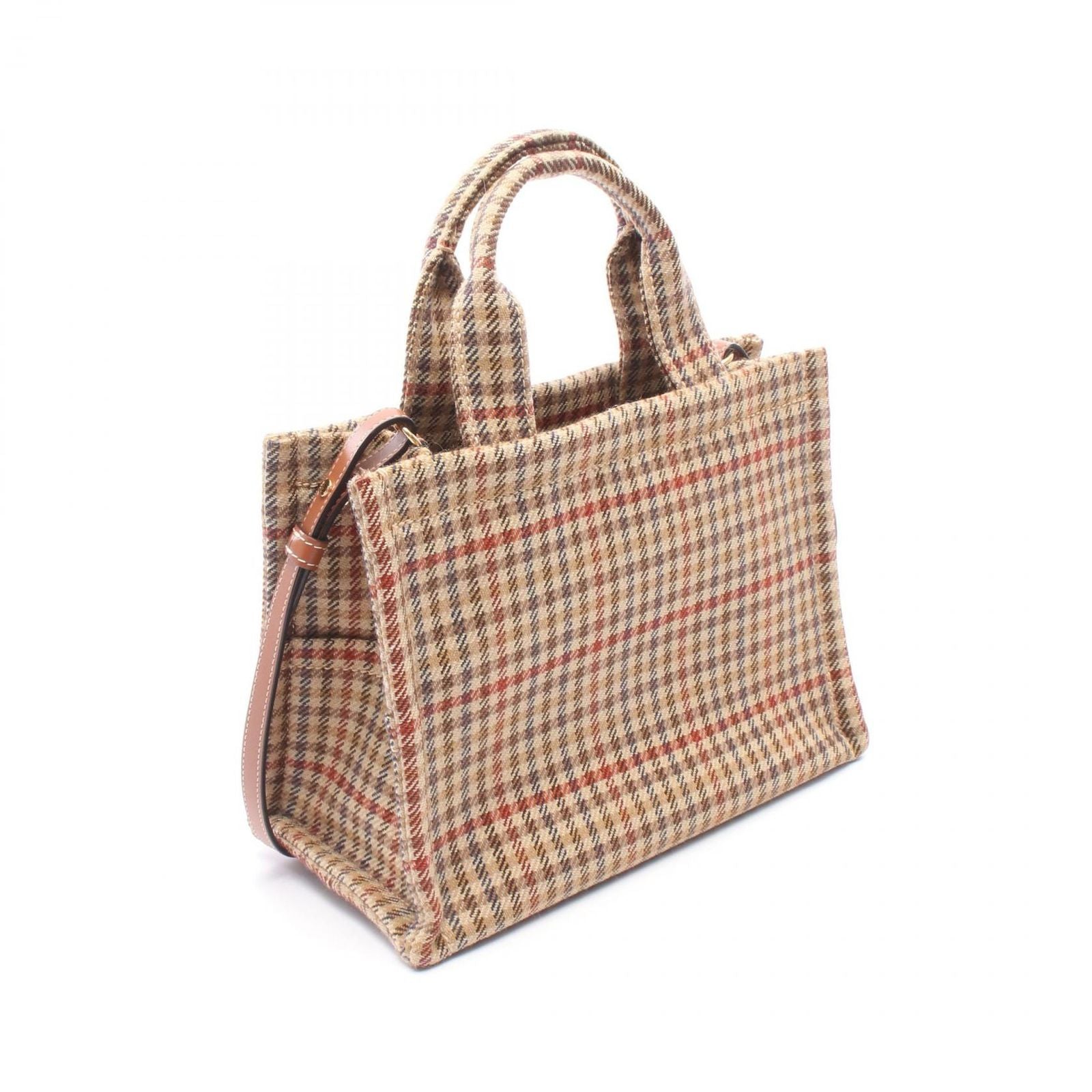 Celine Tote Small Cabas Small Caba Thais Triomphe 2-Way Brown Fabric Leather — view 2