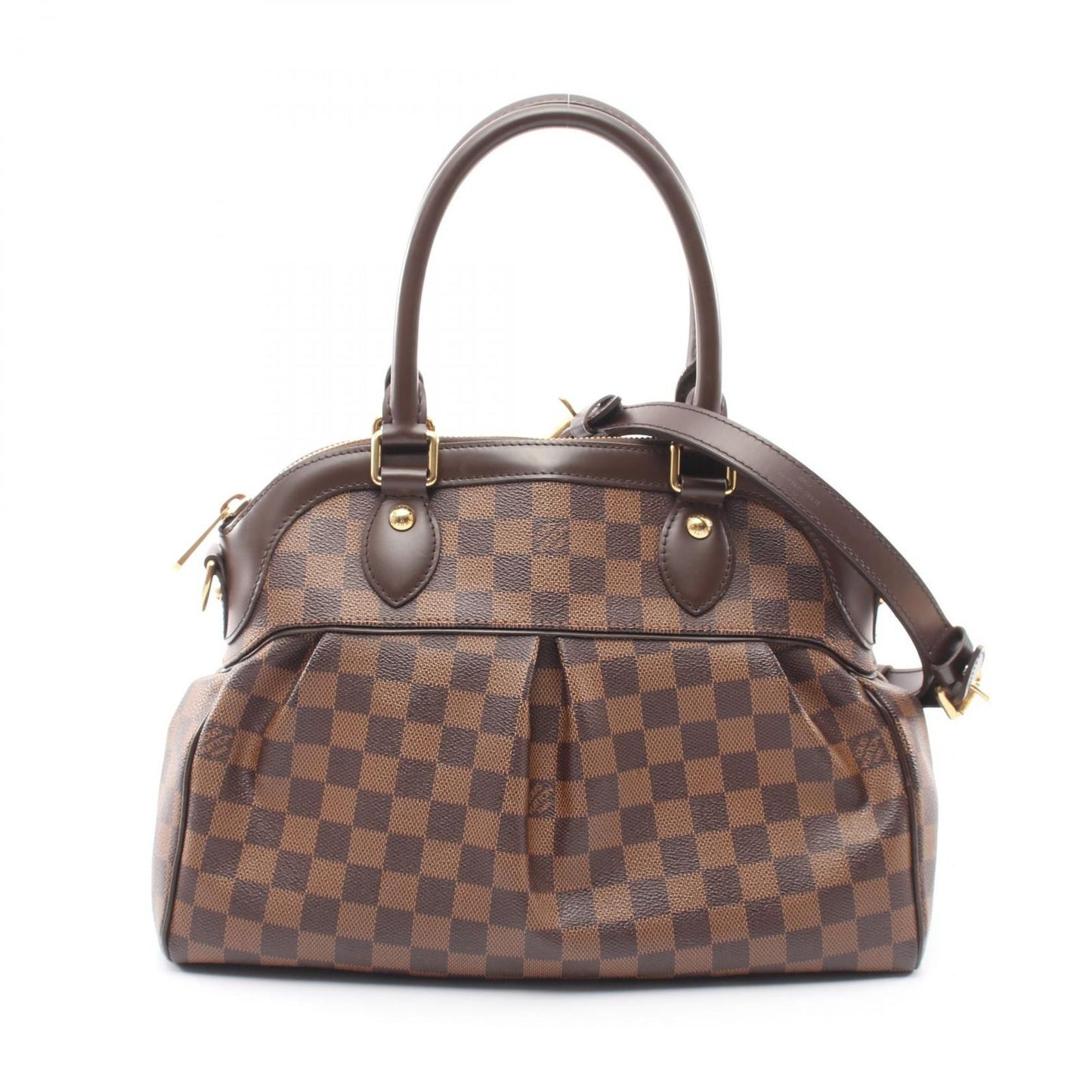 Louis Vuitton Handbag Trevi PM Damier Ebene 2-Way Canvas Leather