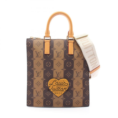 Louis Vuitton Tote Sac Plat Messenger Monogram Stripe 2-Way Canvas Leather
