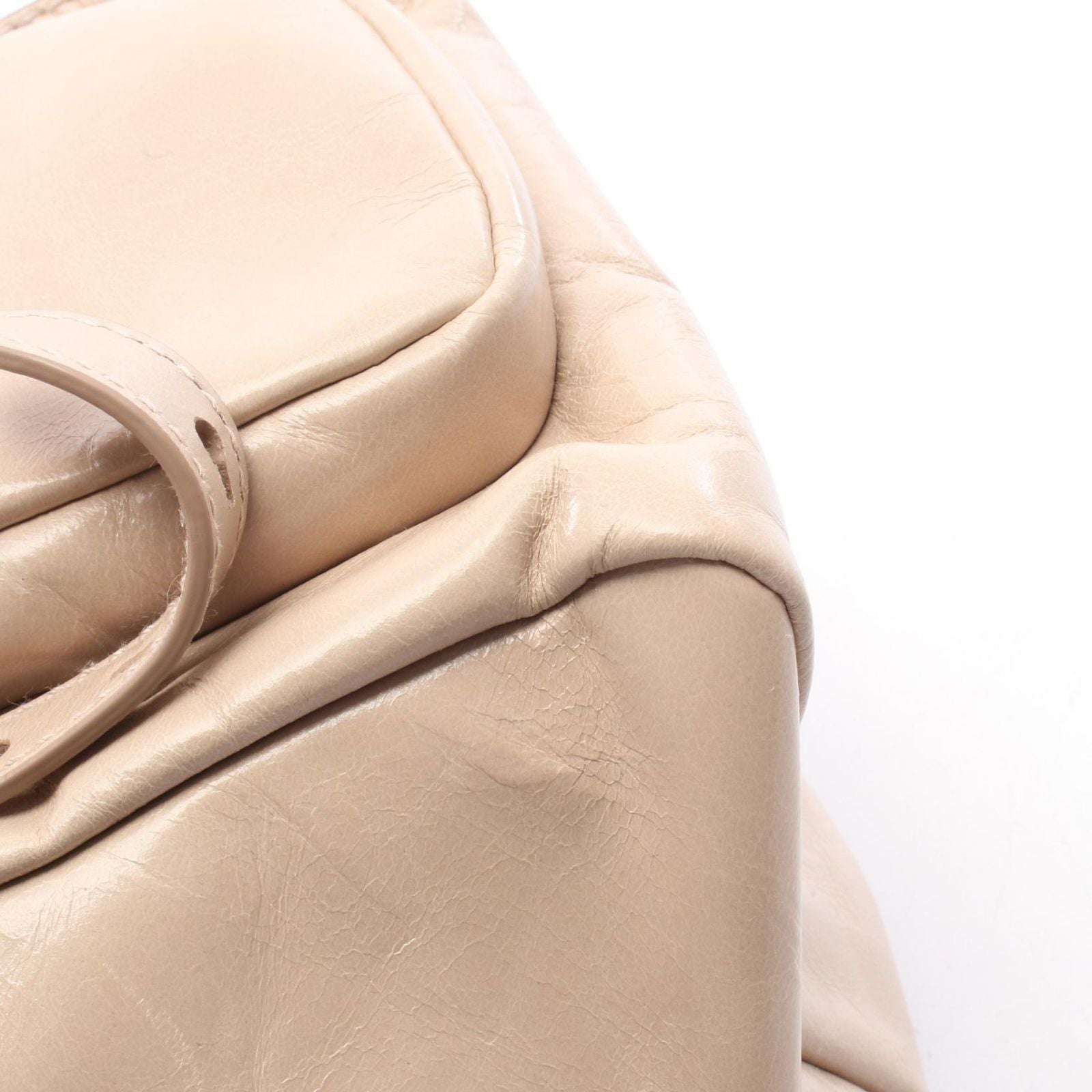 Prada Shoulder Bag Dangle Mini Pink Beige Leather Mini Top Handle — view 7