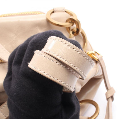 Prada Shoulder Bag Dangle Mini Pink Beige Leather Mini Top Handle — view 5