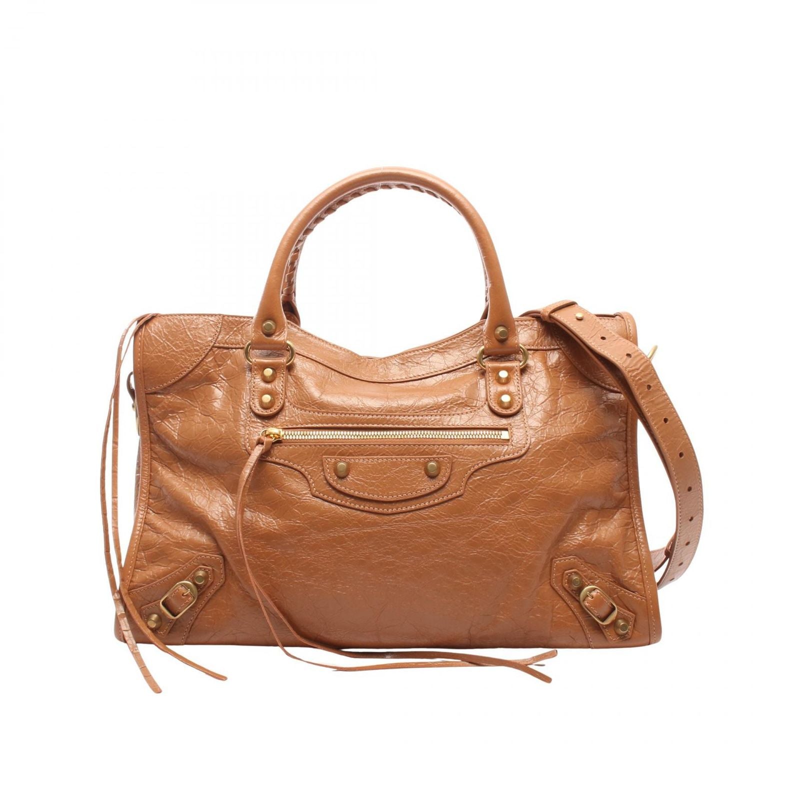 Balenciaga Handbag City 2-Way Camel Leather le