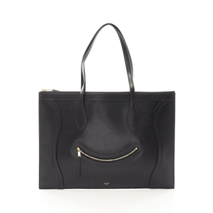 Celine Tote Flat Luggage Black Leather