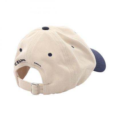 Celine Cap Triomphe Re Sully Cream Navy Cap — view 2