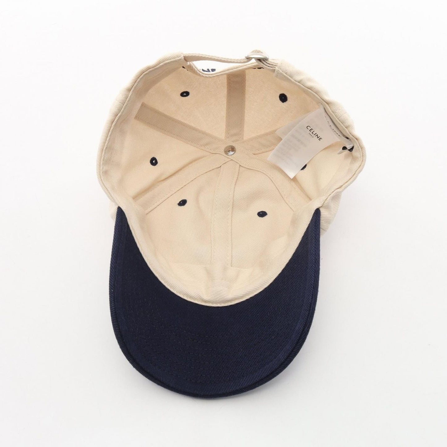 Celine Cap Triomphe Re Sully Cream Navy Cap — view 3