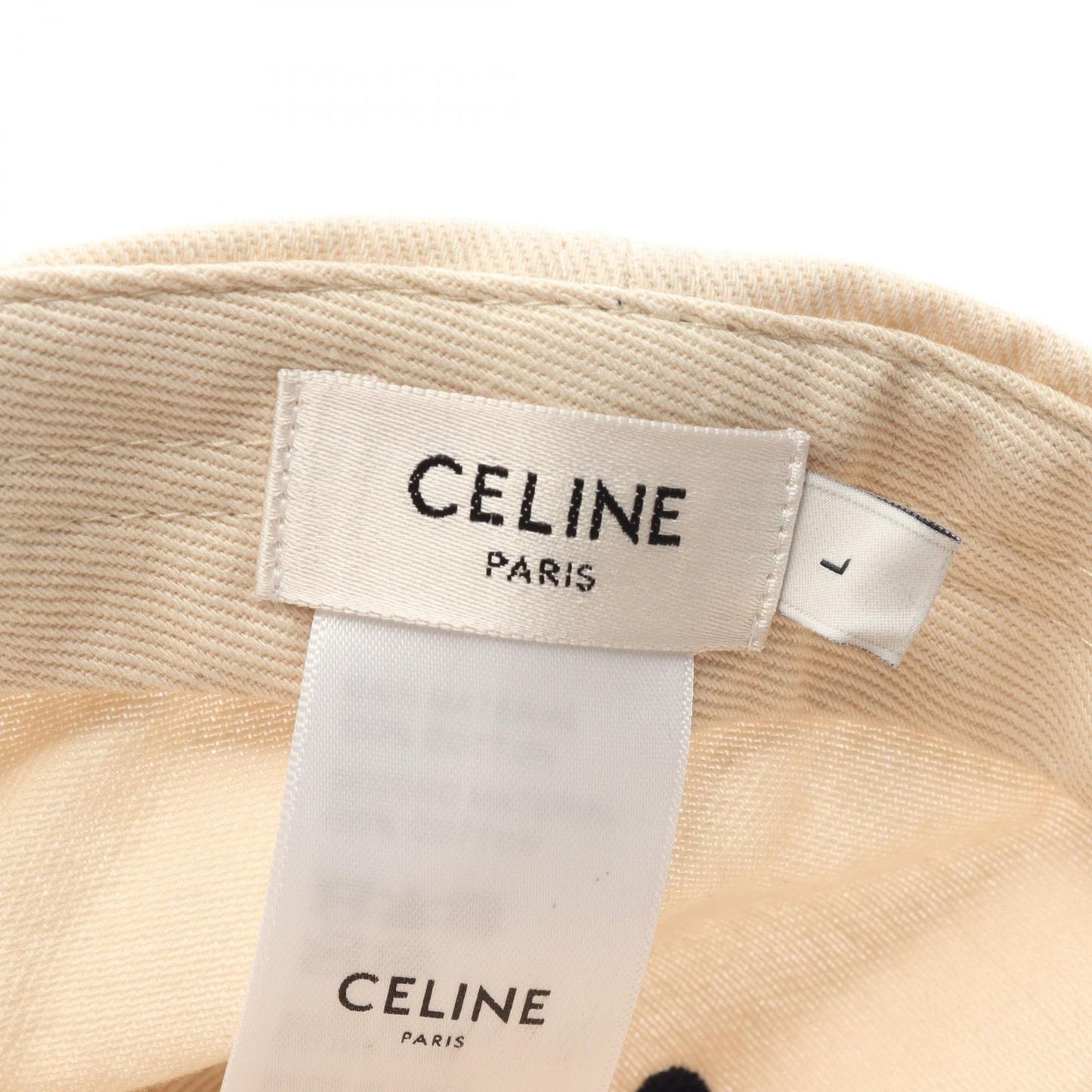 Celine Cap Triomphe Re Sully Cream Navy Cap — view 4