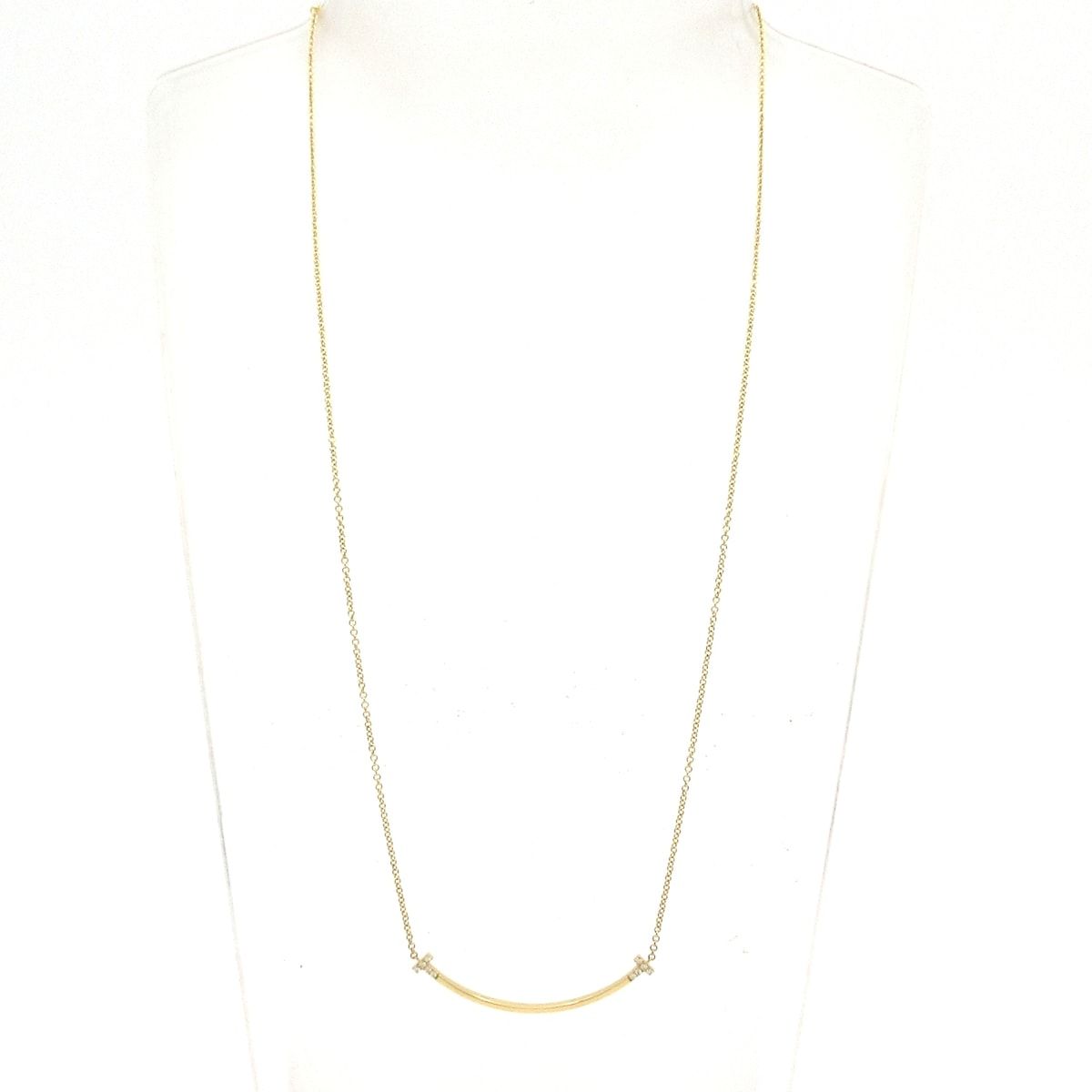 Tiffany & Co Necklace T Smile Pendant 18k Yellow Gold Diamond — view 2
