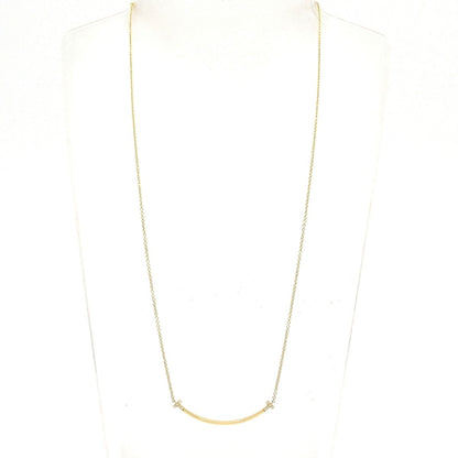 Tiffany & Co Necklace T Smile Pendant 18k Yellow Gold Diamond — view 2
