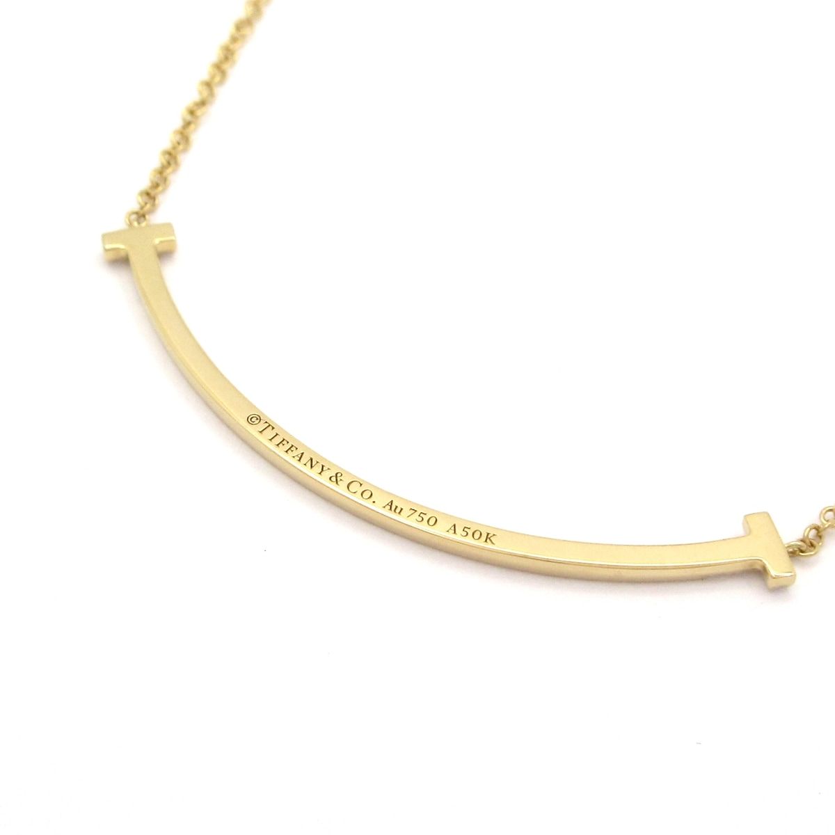 Tiffany & Co Necklace T Smile Pendant 18k Yellow Gold Diamond — view 3