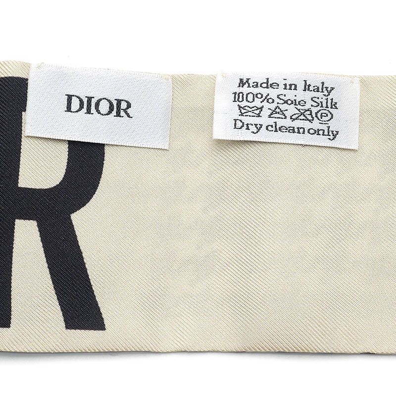 Dior Mizza Scarf 30 Montaigne Silk Black Houndstooth Pattern — view 5