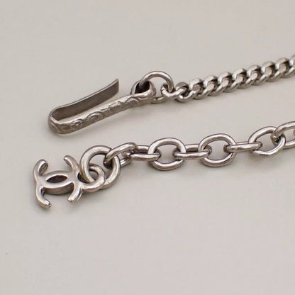 Chanel Necklace CC Logo Silver Off White — view 7