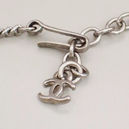 Chanel Necklace CC Logo Silver Off White — view 5