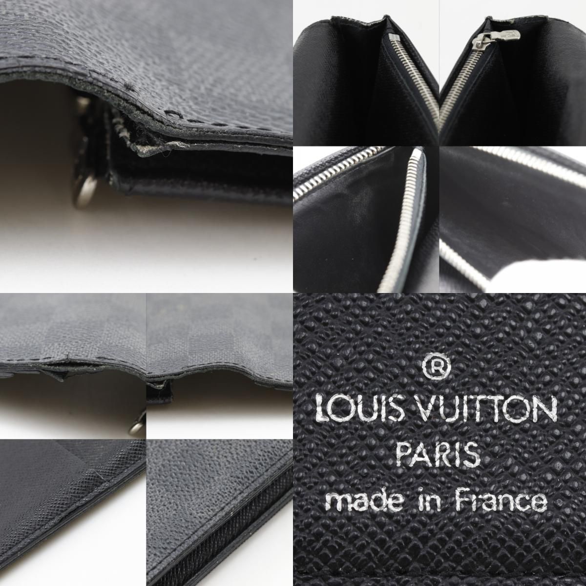 Louis Vuitton Portefeuille Brazza Damier Graphite Canvas Black Wallet — view 9