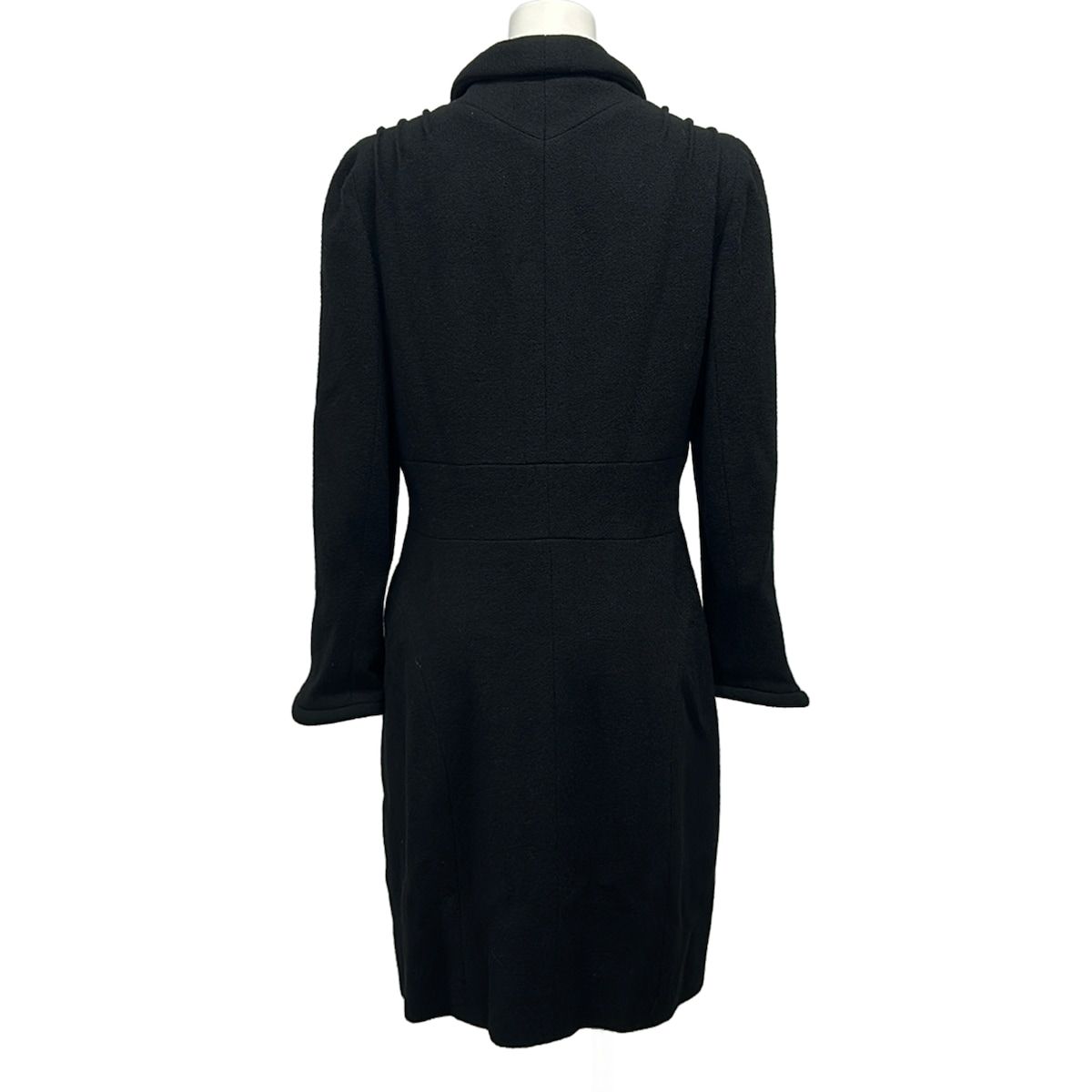 Chanel Coat 38 M Black Long Sleeve Spring Autumn Wool — view 2