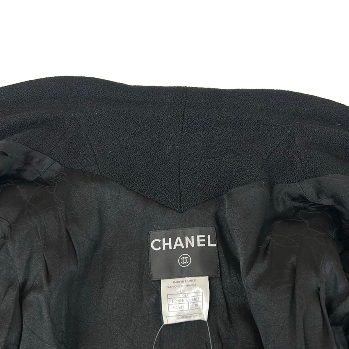 Chanel Coat 38 M Black Long Sleeve Spring Autumn Wool — view 7