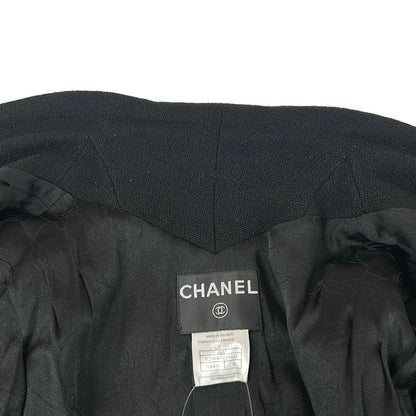 Chanel Coat 38 M Black Long Sleeve Spring Autumn Wool — view 7
